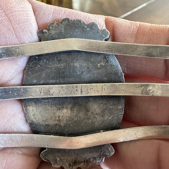 Navajo Southwest Cuff Bracelet 6.25 Sterling Petrified Wood GEM‎ Old Pawn 32.4 g - Picture 6 of 12